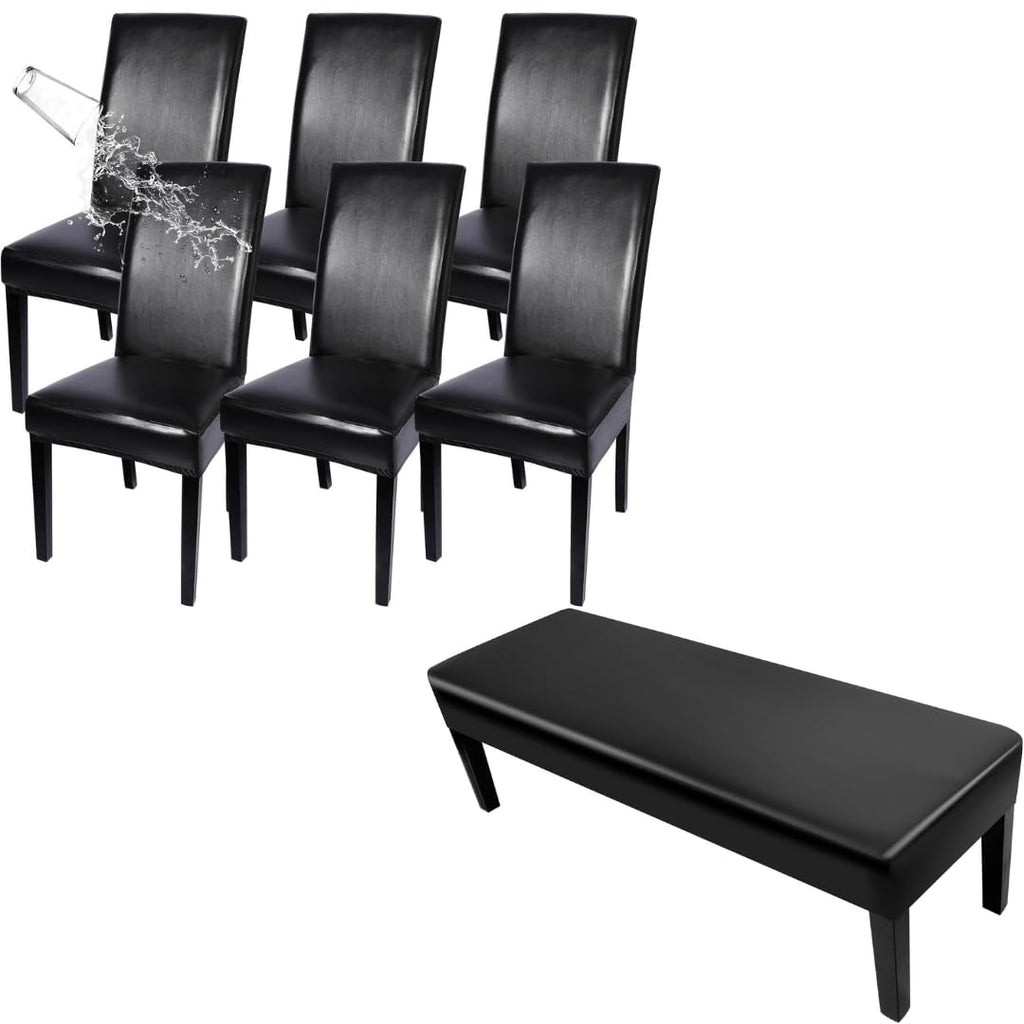 Waterproof PU Leather Dining Chair Covers Set of 6 N102851