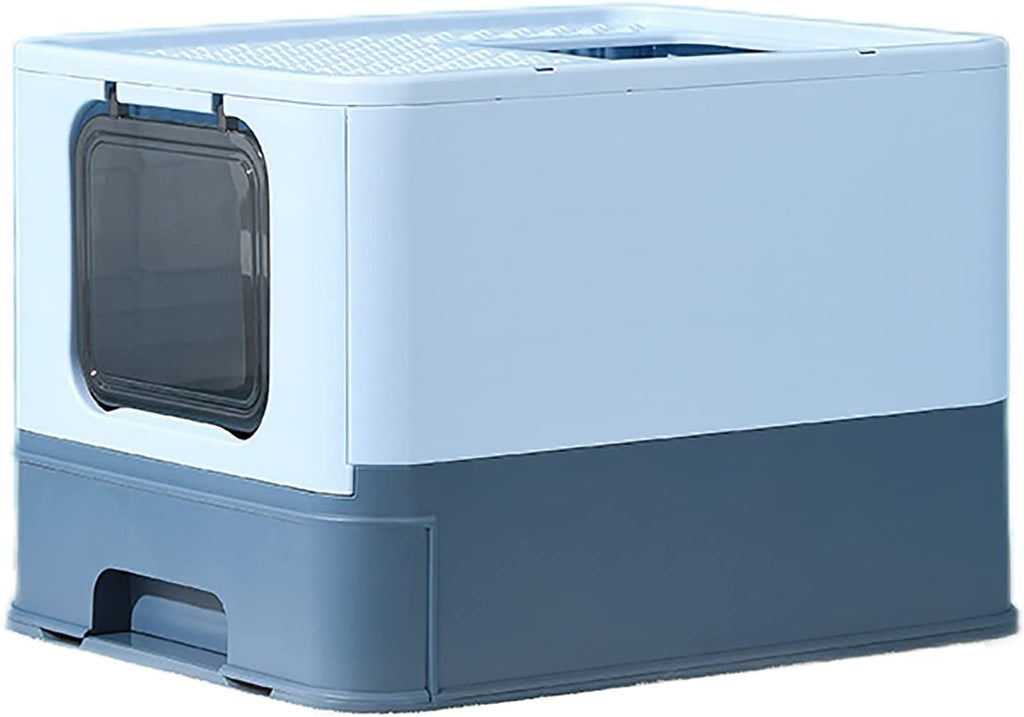 Foldable Large Top Entry Anti-Splashing Cat Litter Box with Lid and Scoop B3029