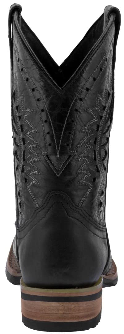Black Leather Cowboy Boots J915556