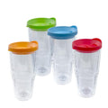 20 oz 4 Pack Double Wall Clear Acrylic Tumbler Cups with Lids V36779