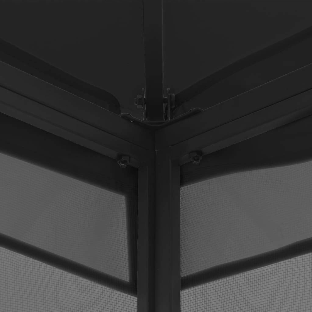 Anthracite Steel Frame Gazebo with Nets 9.8x9.8x8.7ft R397047