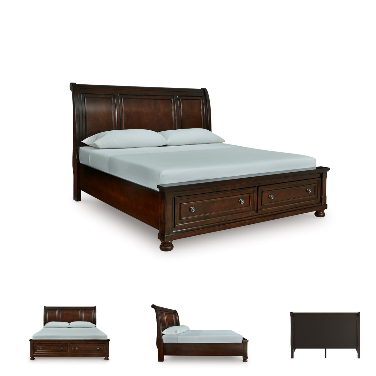 Cal King Sleigh Bed Frame with Storage A846782