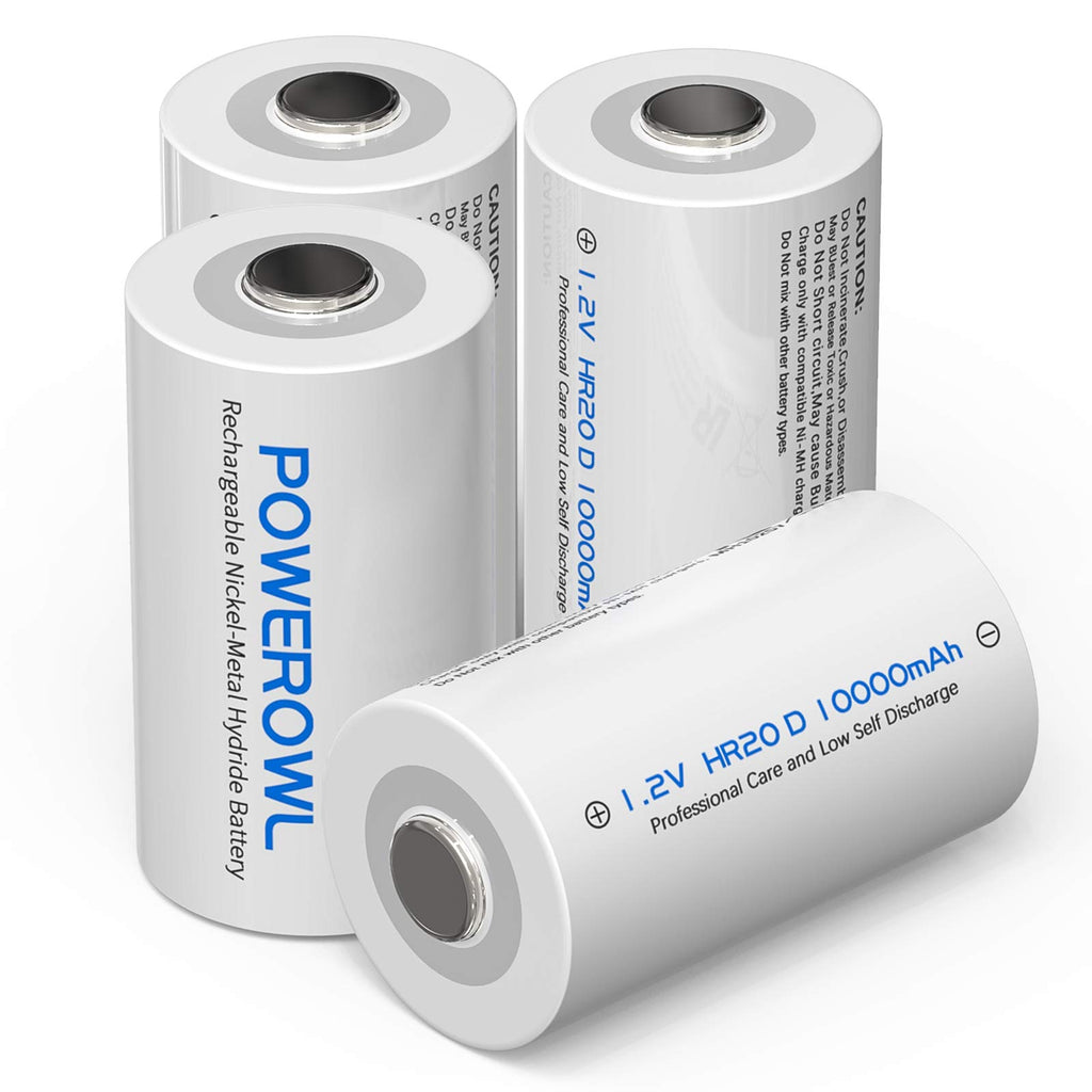 Rechargeable D Batteries 10000mah NiMH 4 Count U31154