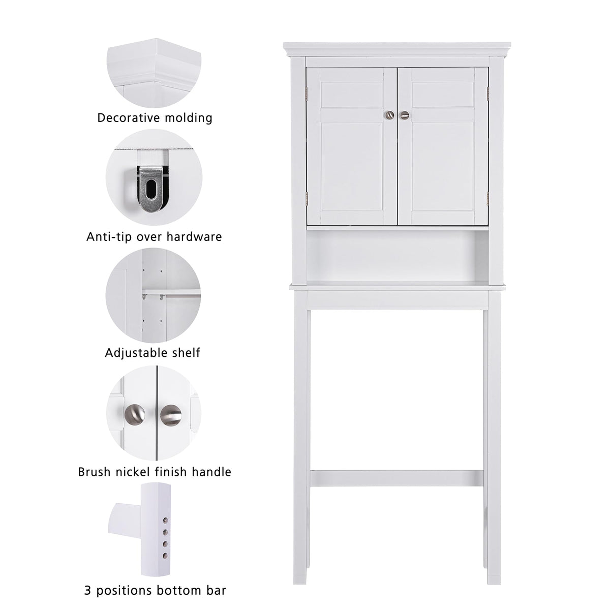 White Over The Toilet Storage Cabinet O484