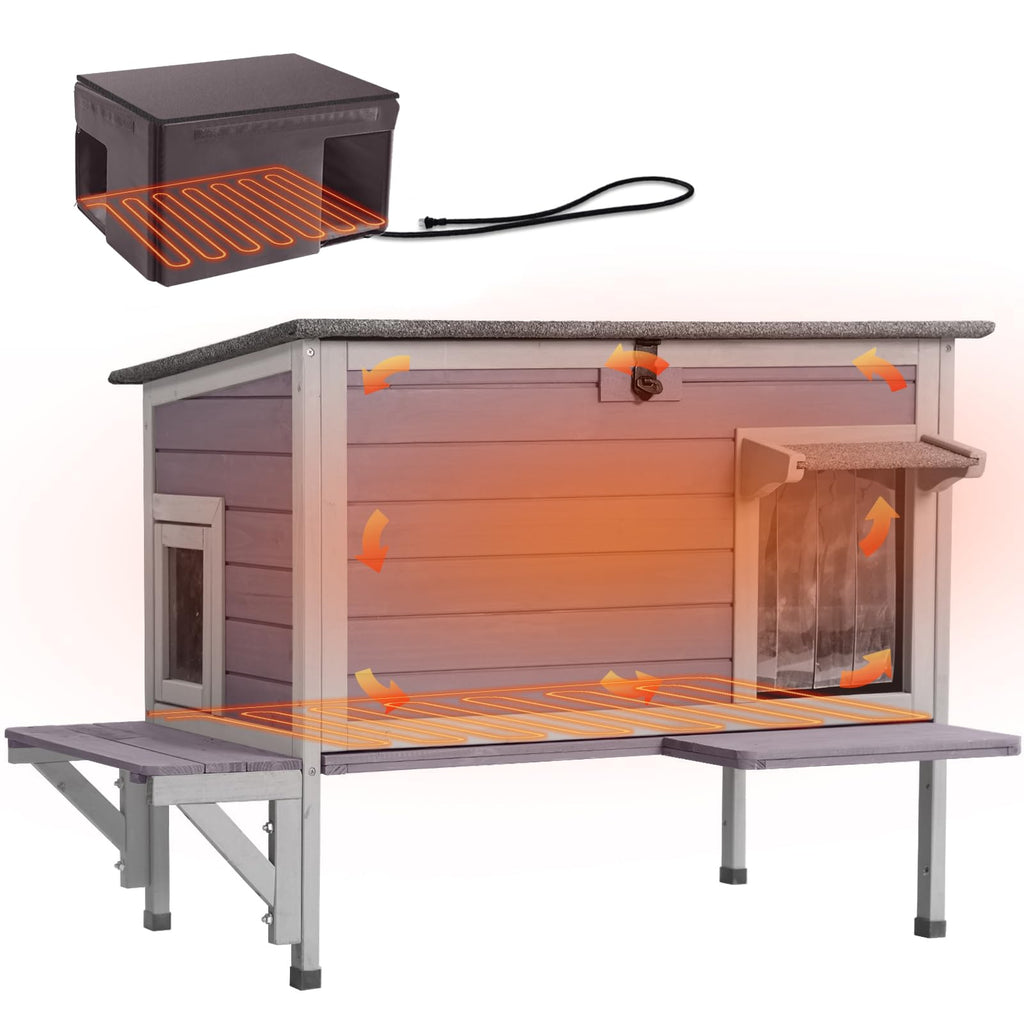 Heated Insulated Weatherproof Outdoor Cat House K322
