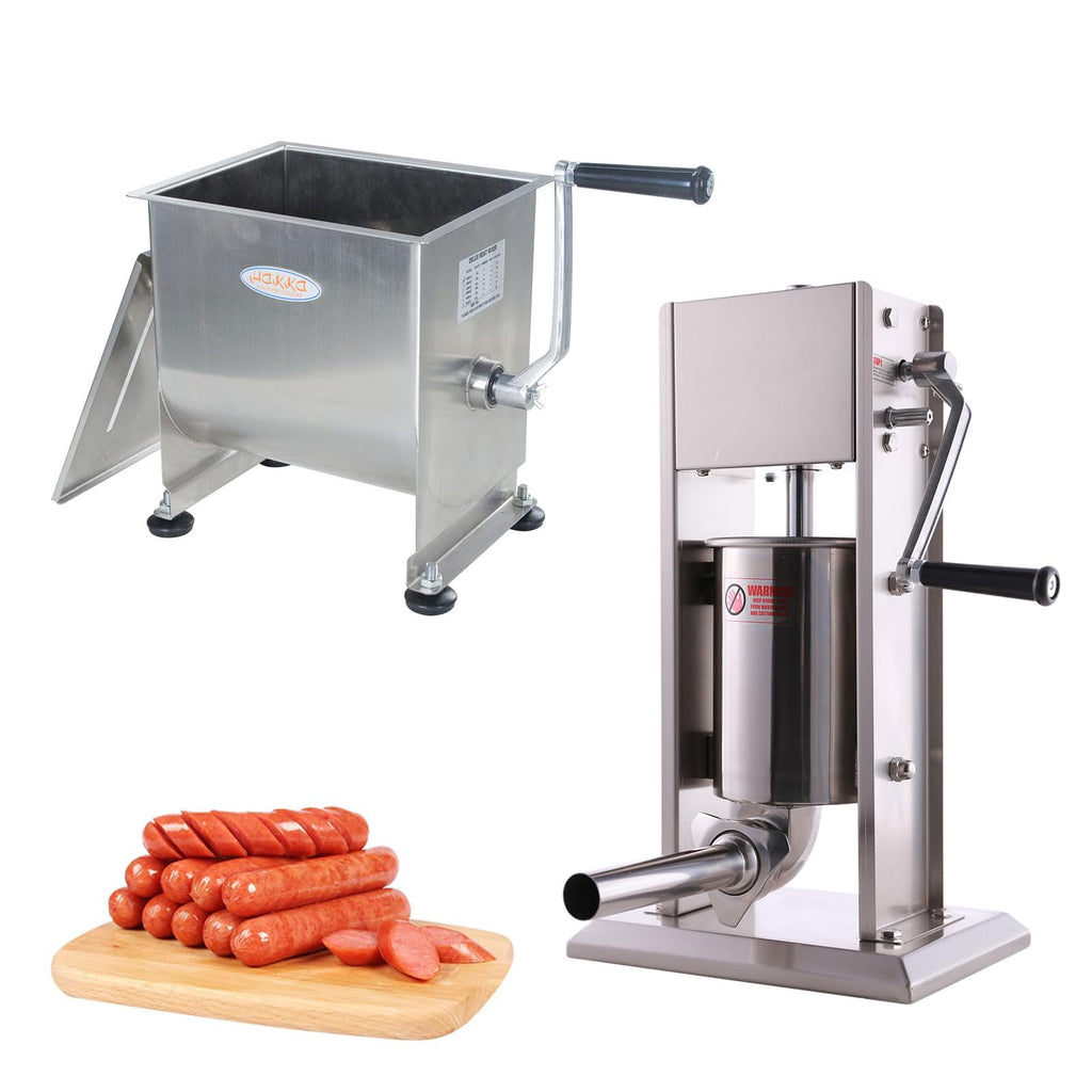 7L Sausage Stuffer and 15lb Manual Meat Mixer R2958
