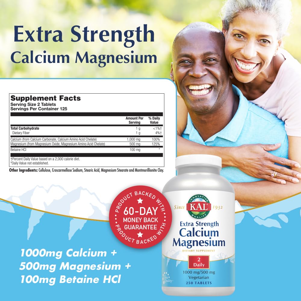 Calcium Magnesium Supplement 250 Tablets U9395