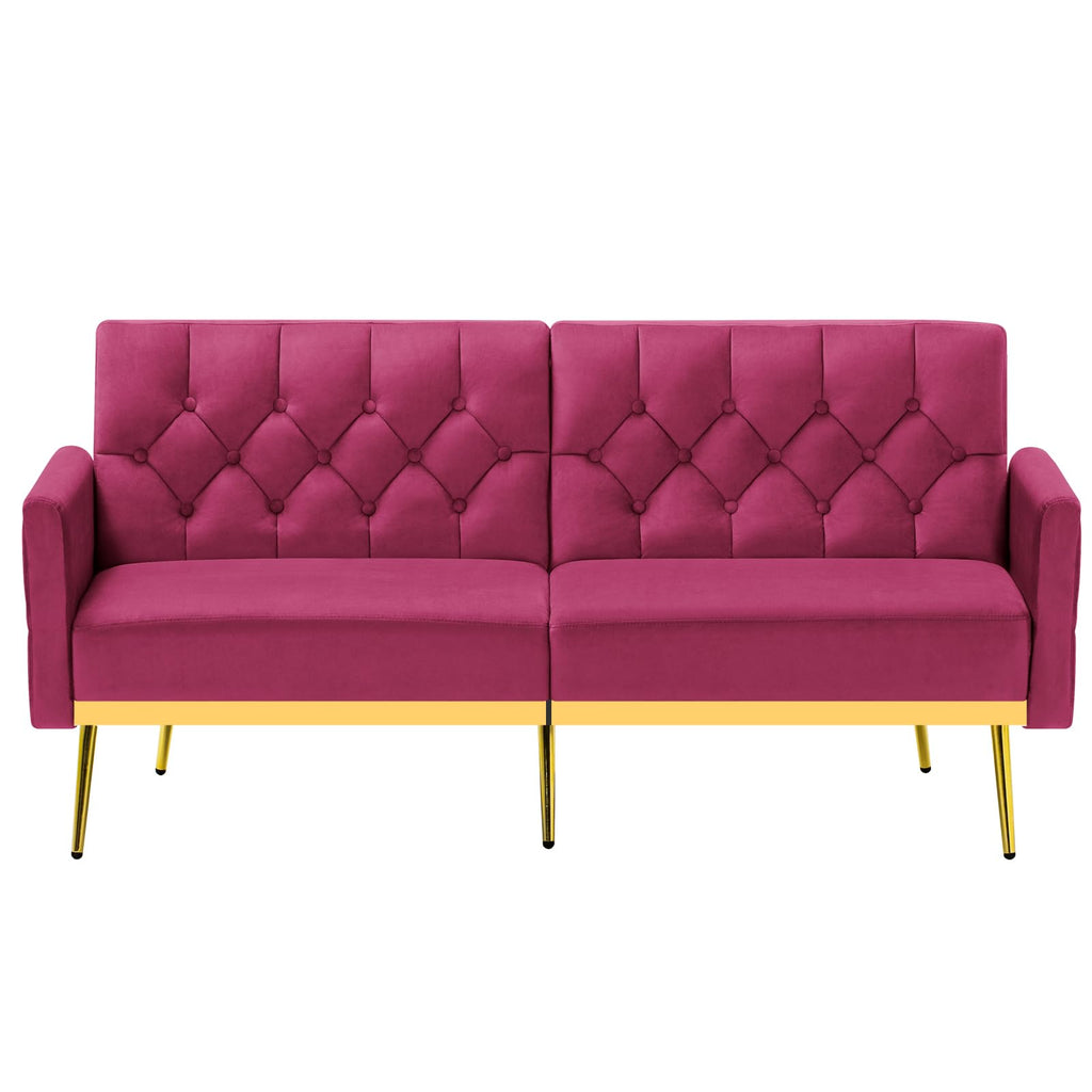 Velvet Sofa Bed with Adjustable Armrests & Backrests M608