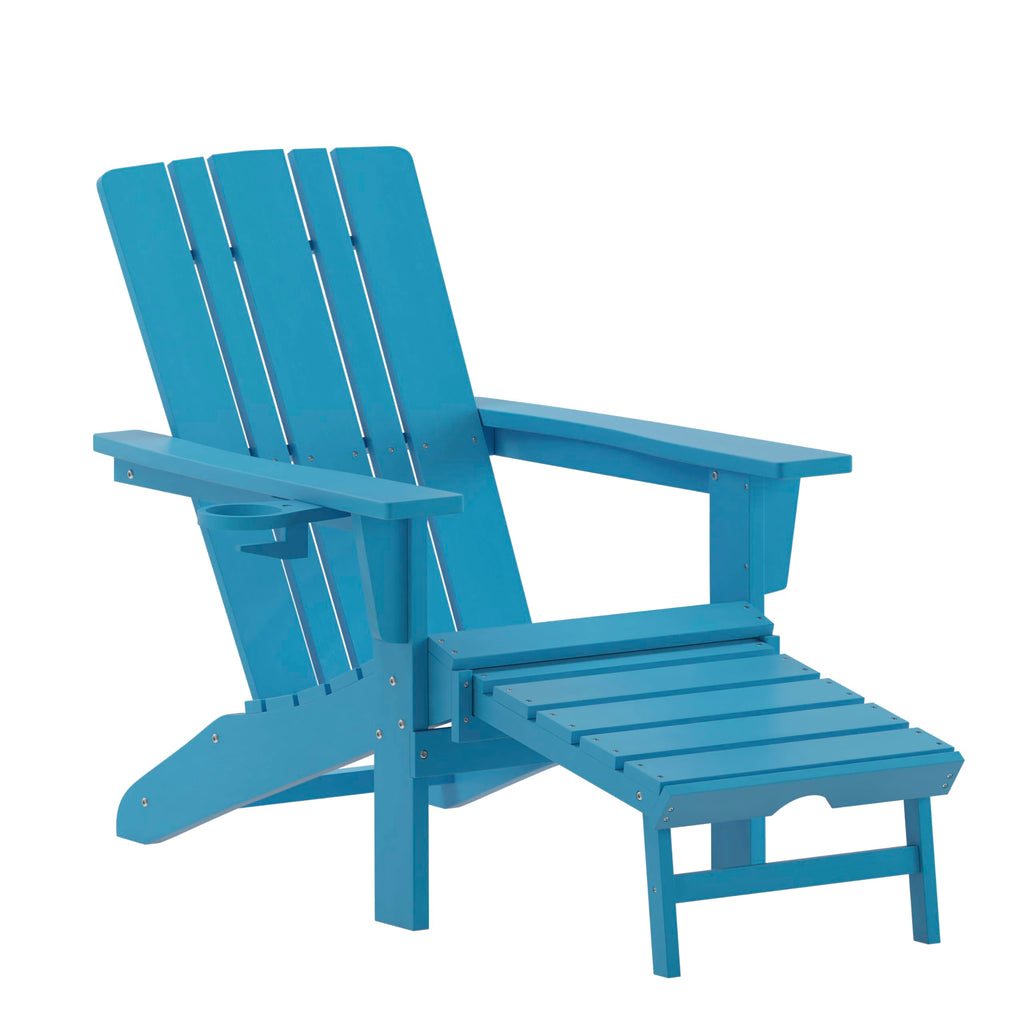 Blue Adirondack Lounge Chair with Ottoman B600