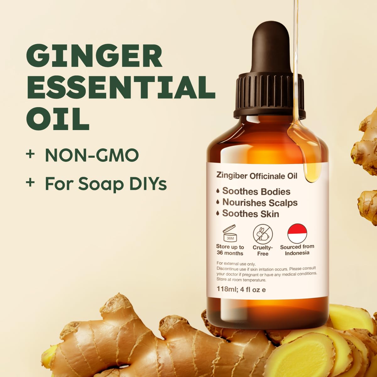 Ginger Hair Oil & Lavender Diffuser Essential Oil Set 2x4 fl oz S488