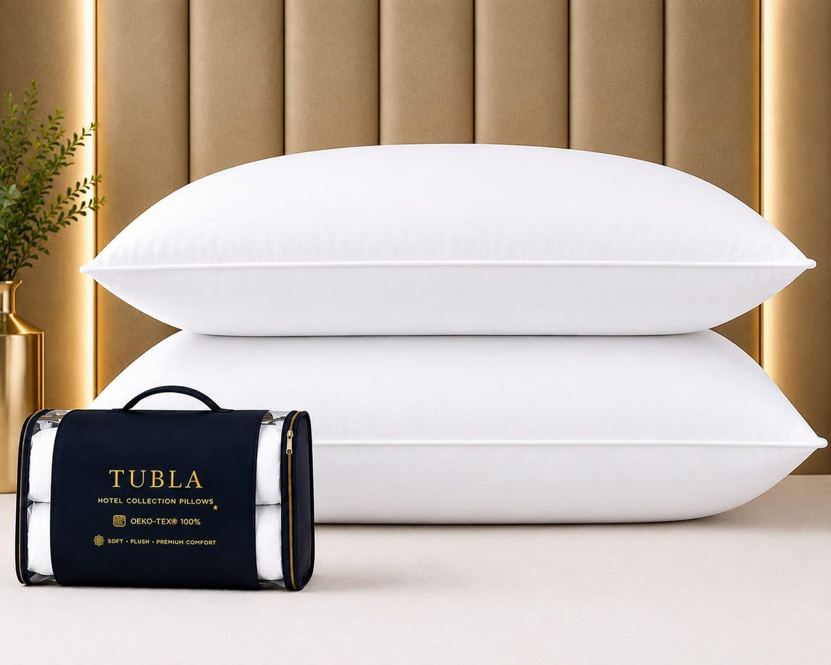 King Size White Microfiber Bed Pillows Set of 2 Q9809