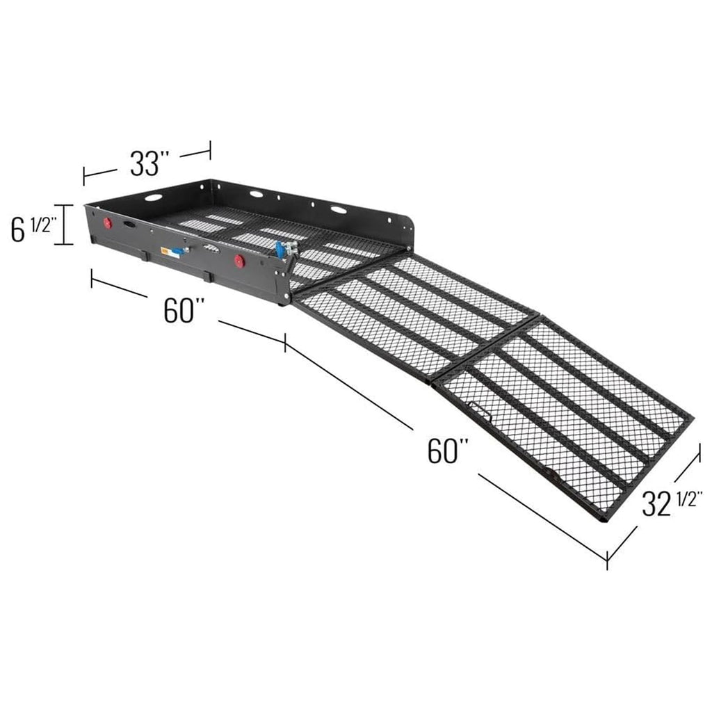 Folding Hitch Cargo Carrier with 60" Ramp T10799