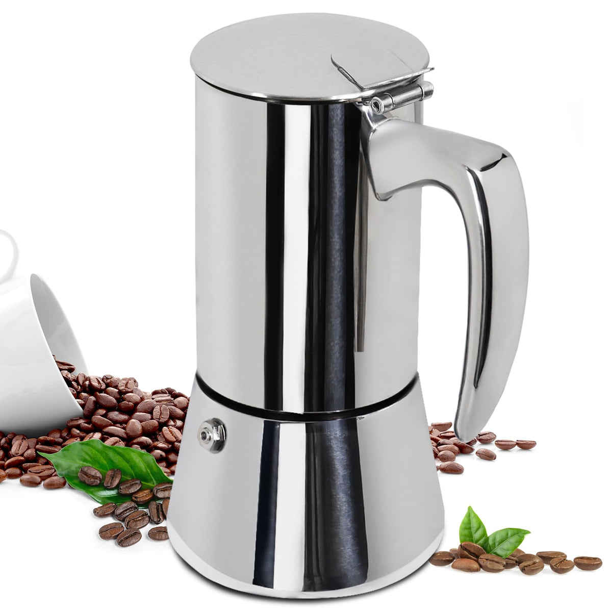12 Cup 304 Stainless Steel Moka Pot D6236