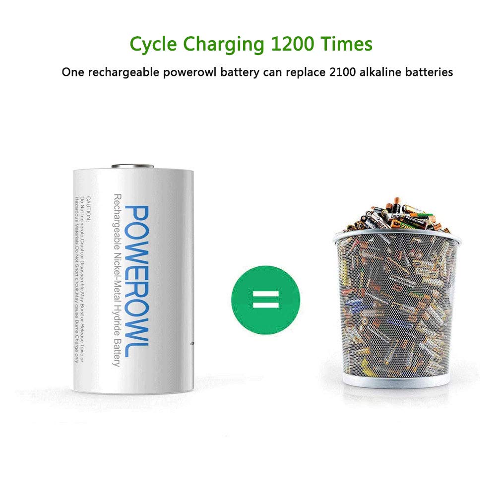 Rechargeable D Batteries 10000mah NiMH 4 Count U31154