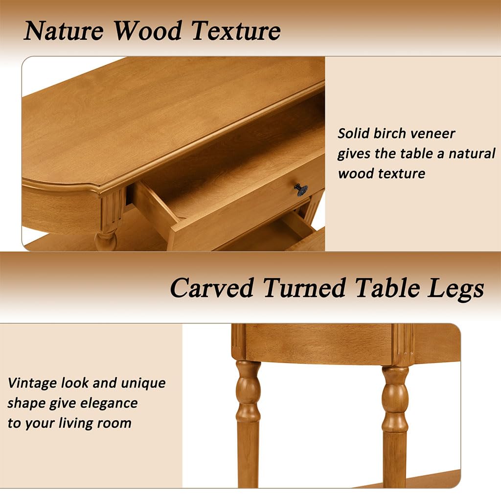 Solid Wood Console Table with 3 Drawers T1779