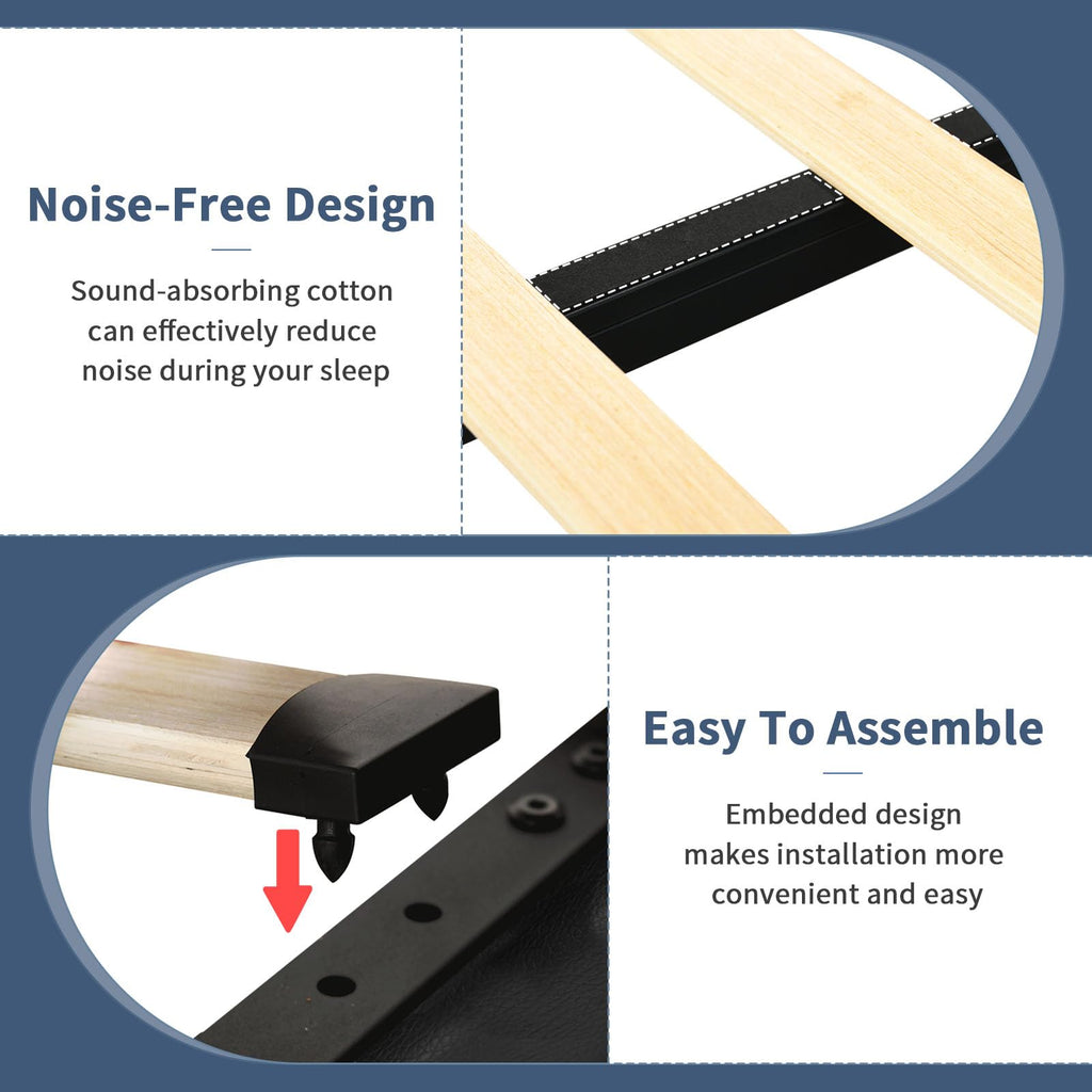 Black Full Size Upholstered Bed Frame with 4 Drawers and LED Lights N4978