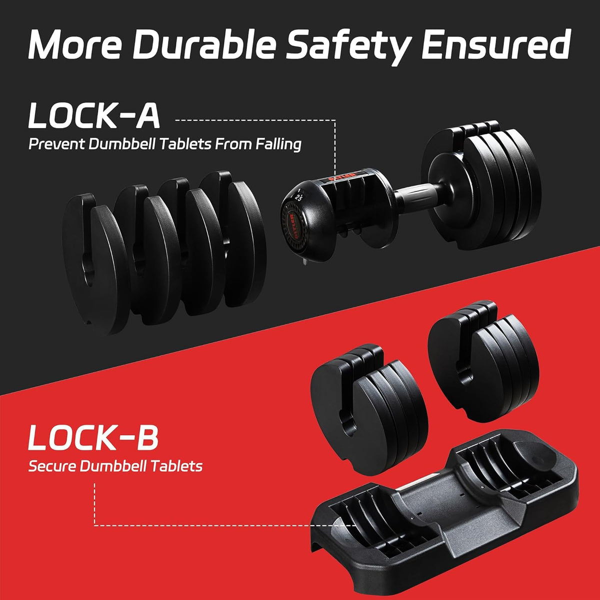 Adjustable Dumbbell Set with Tray B188326