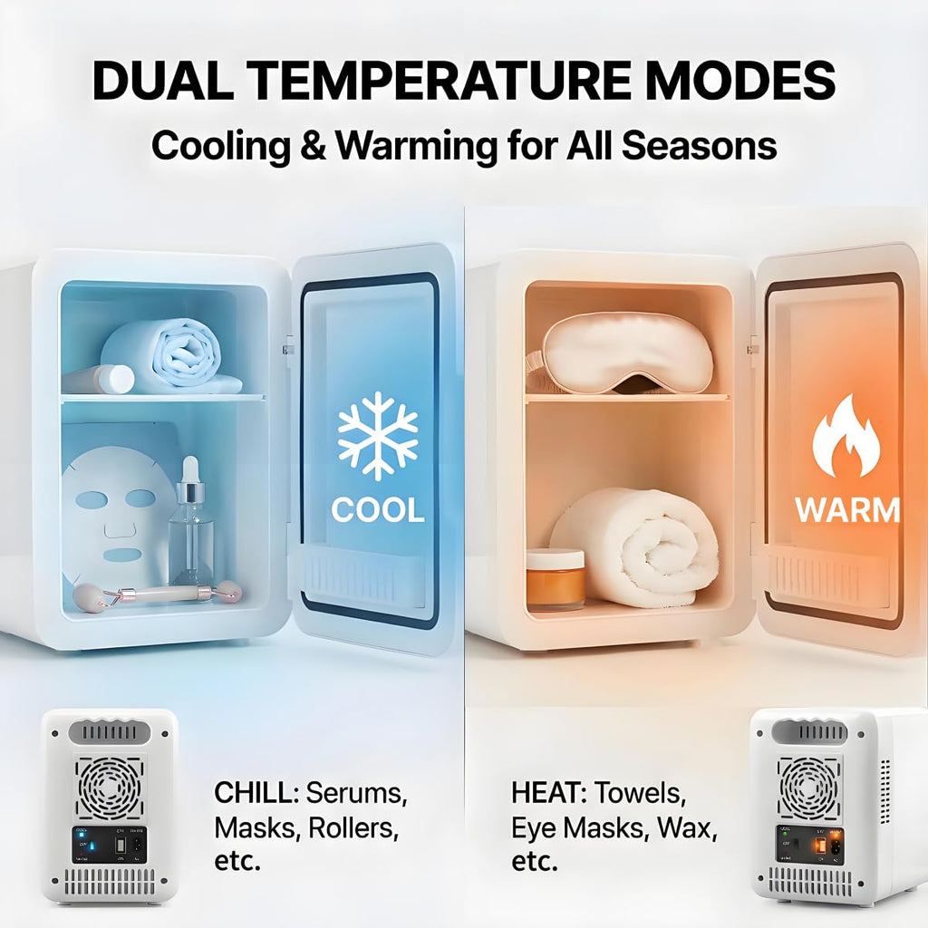 4L Portable Mini Skincare Refrigerator with Dimmable LED Mirror A140531
