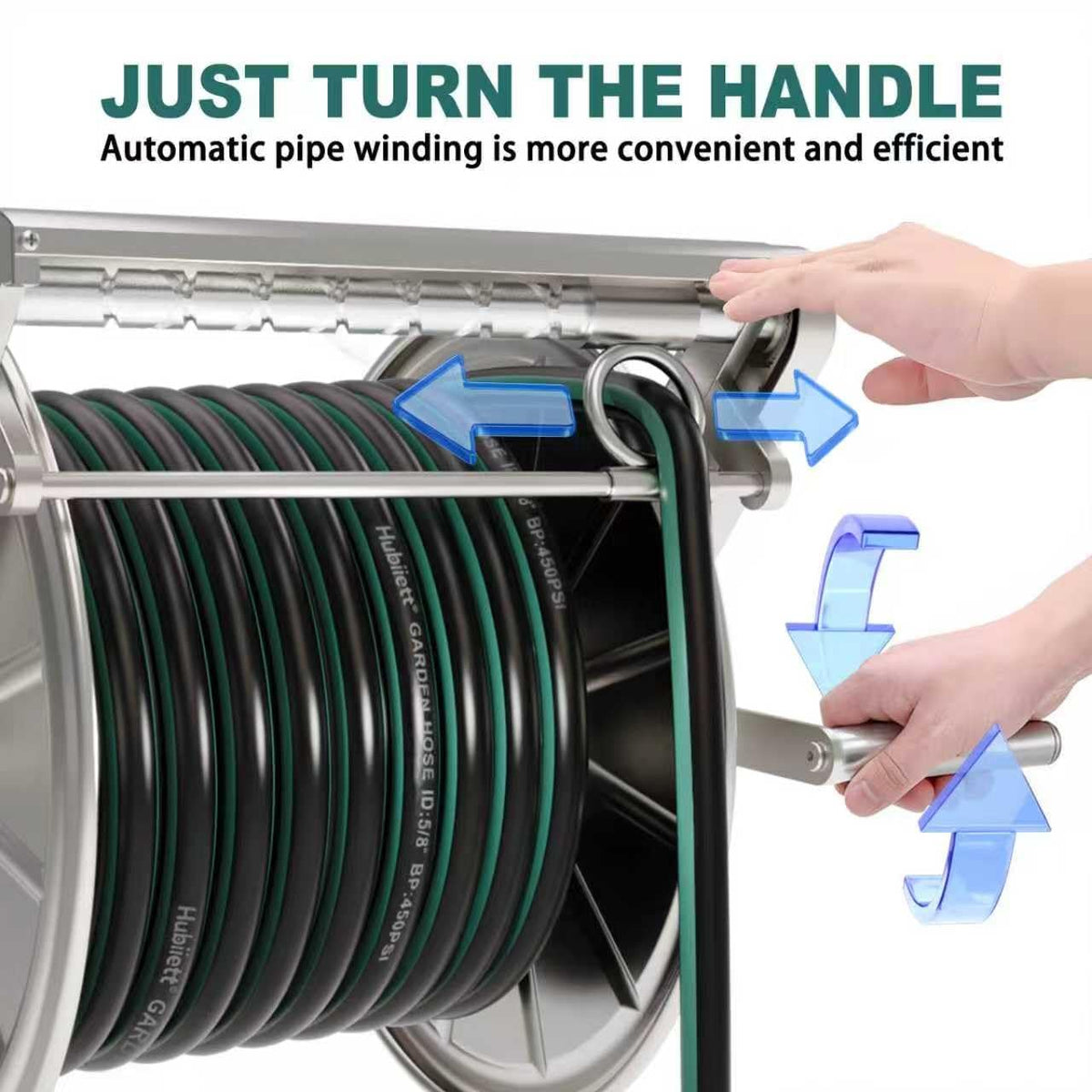 Stainless Steel Wall Mount Garden Hose Reel M1497