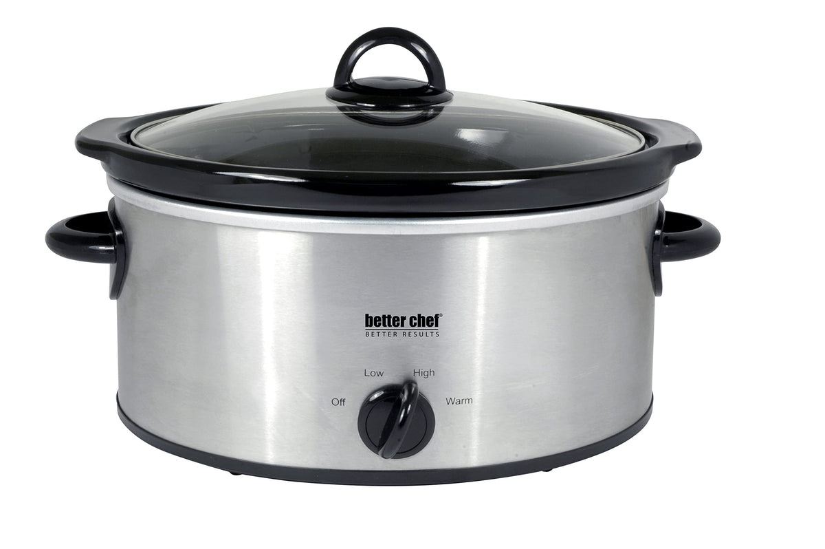 Oval Slow Cooker with Glass Lid and Enamel Stoneware Insert 4-Quart N8519