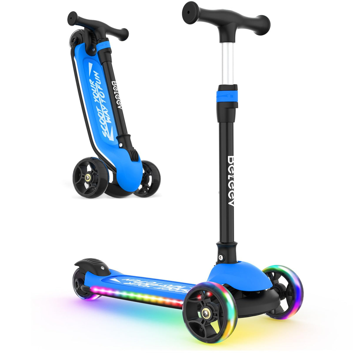 3 Wheel Folding Kids Scooter with LED Light-Up Wheels Z50159