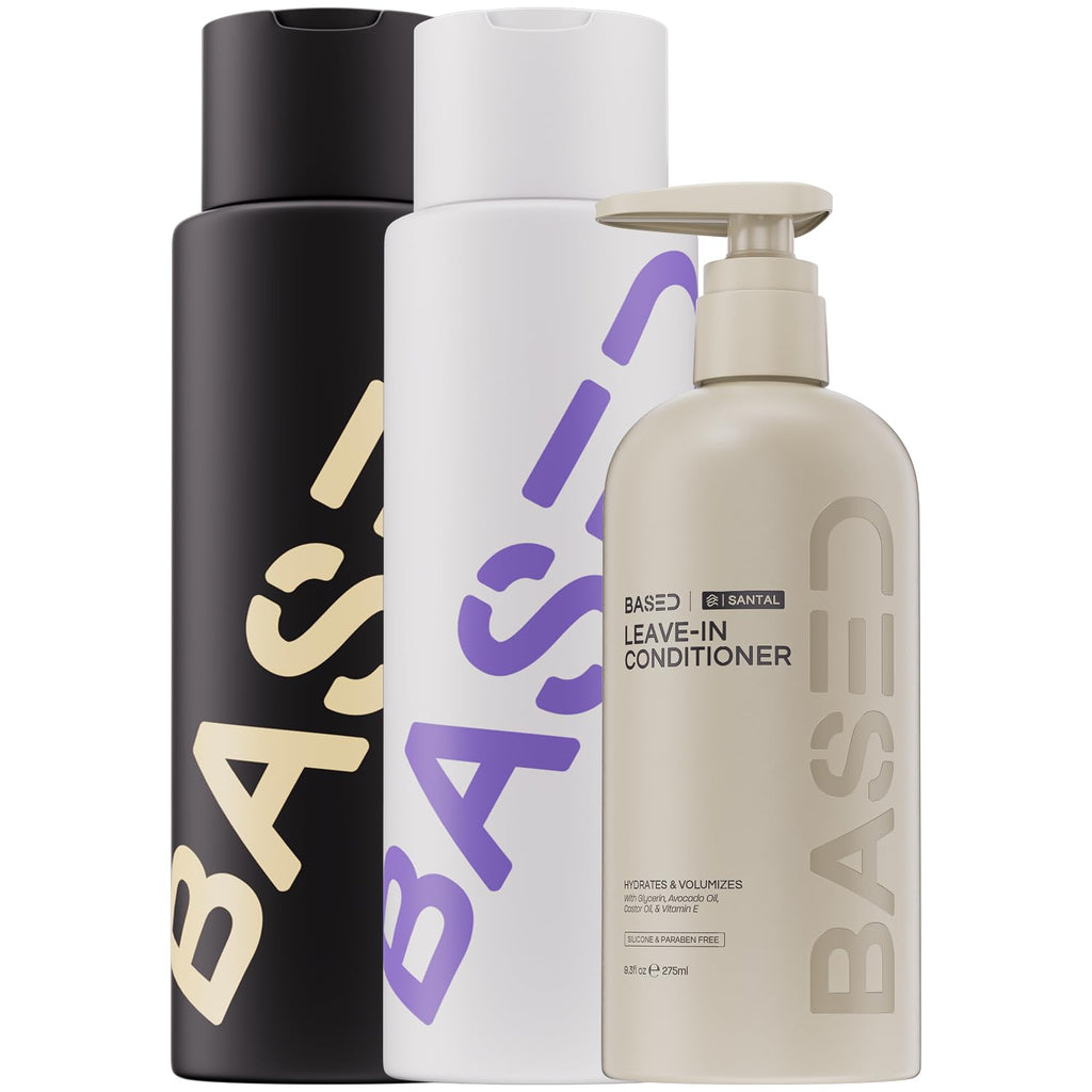 Shampoo, Conditioner & Leave-In Conditioner with Peppermint, Coconut & Avocado Oil Q306