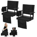 2 Pcs Folding Stadium Seat with Back Support and Cushion F5108