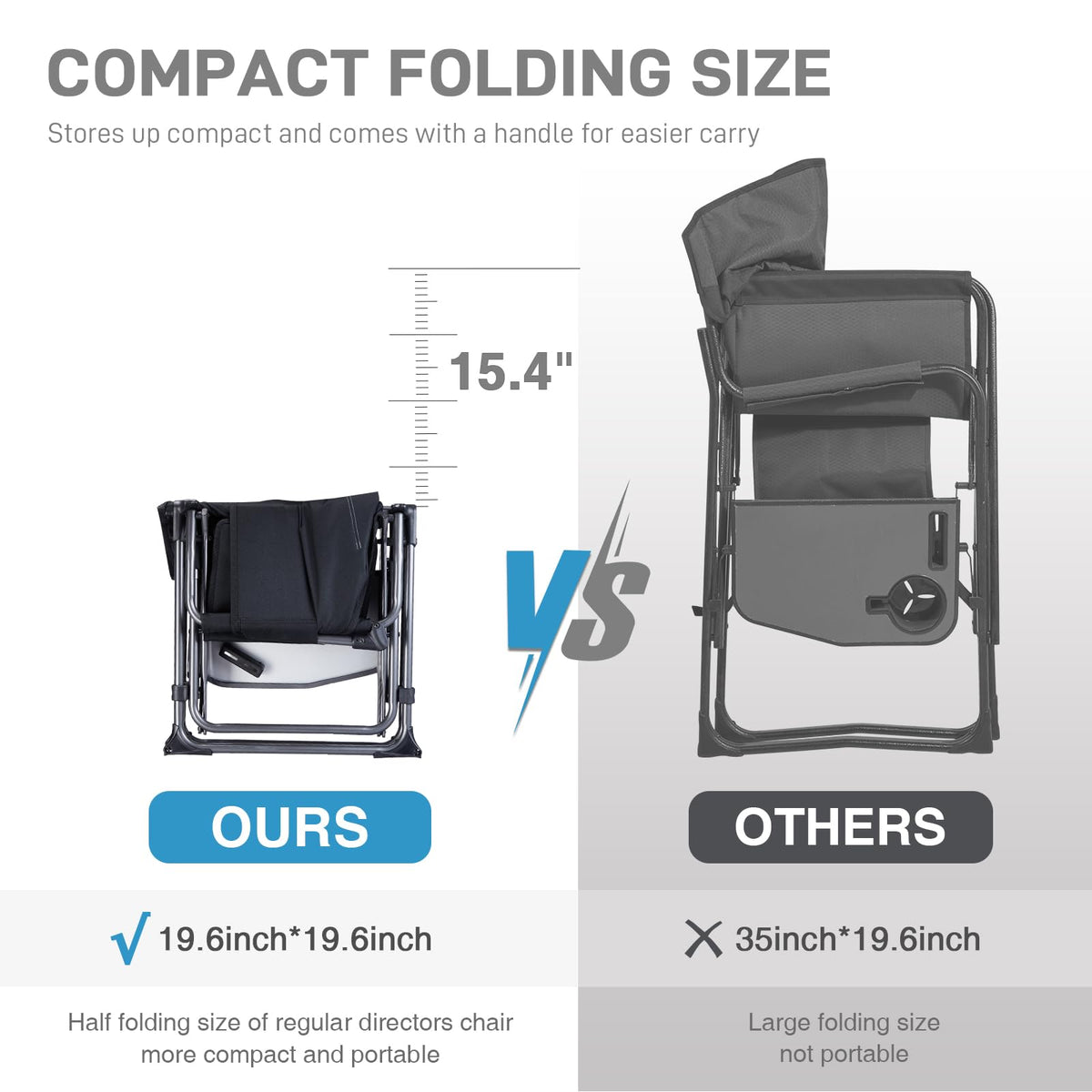 Portable Folding Camping Chair with Side Table, Black S163