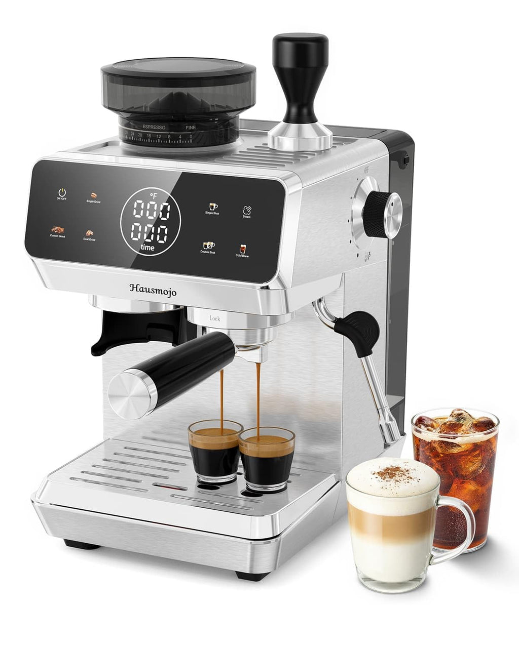 Espresso Machine with Burr Grinder and Steam Wand E64705