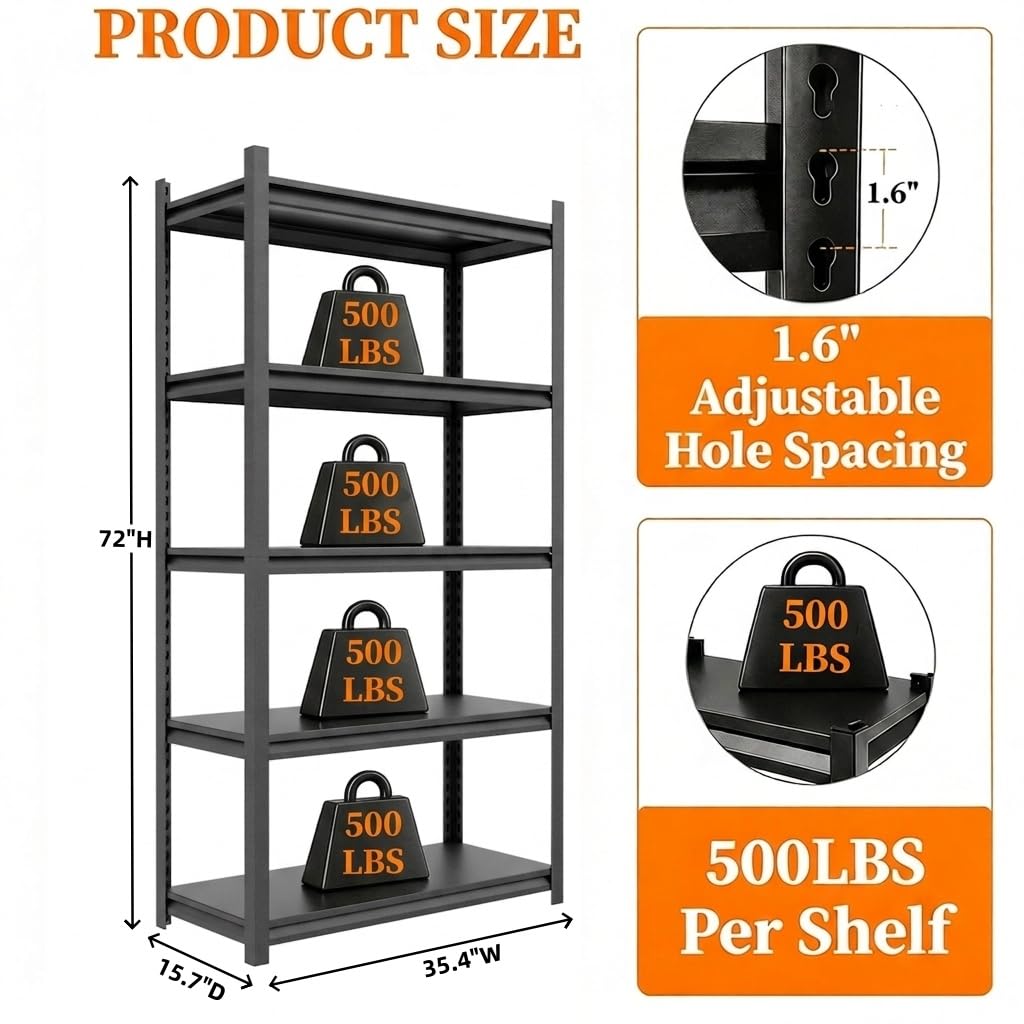 5 Tier Heavy Duty Metal Bookshelf Z20233