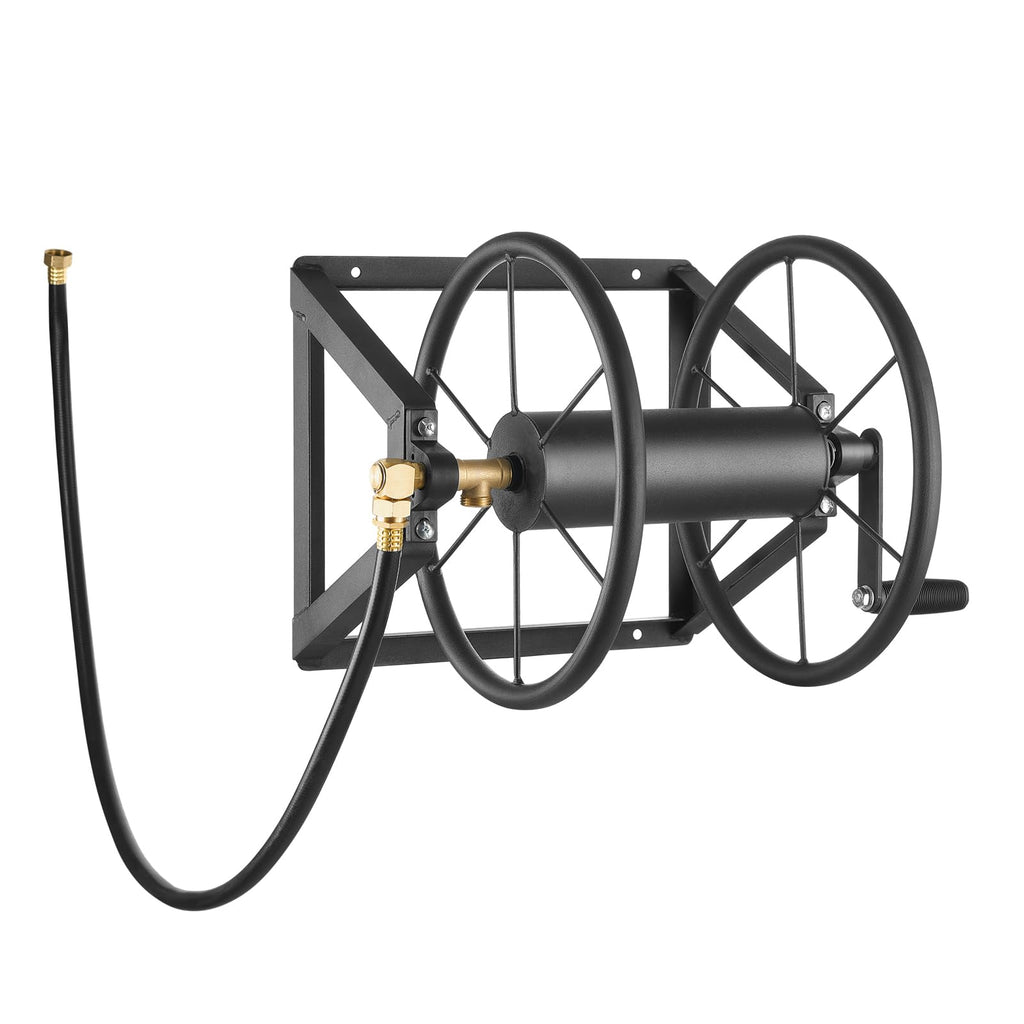 Wall Mounted Garden Hose Reel, Holds 200 ft 5/8-inch, Heavy-Duty Steel R890976