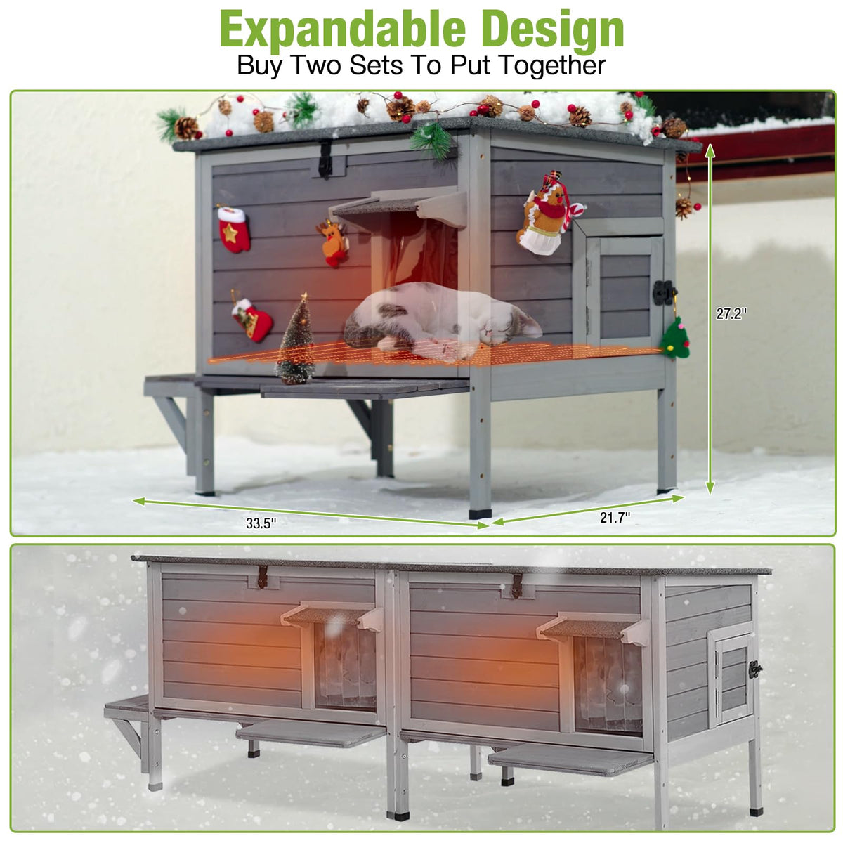 Heated Insulated Weatherproof Outdoor Cat House K322