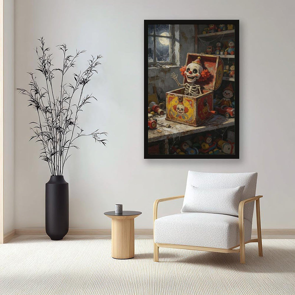 Canvas Wall Art Oil Painting Poster Print with Black Frame 24" L X 36" W E80512