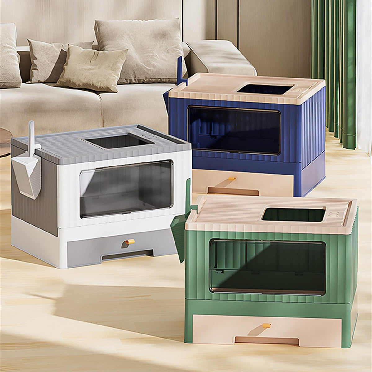 Foldable Cat Litter Box with Lid C570