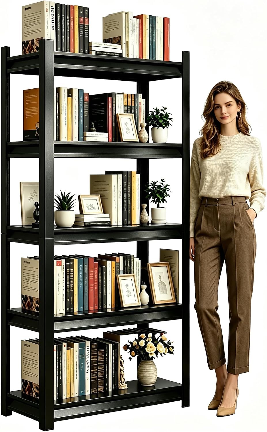 5 Tier Heavy Duty Metal Bookshelf Z20233