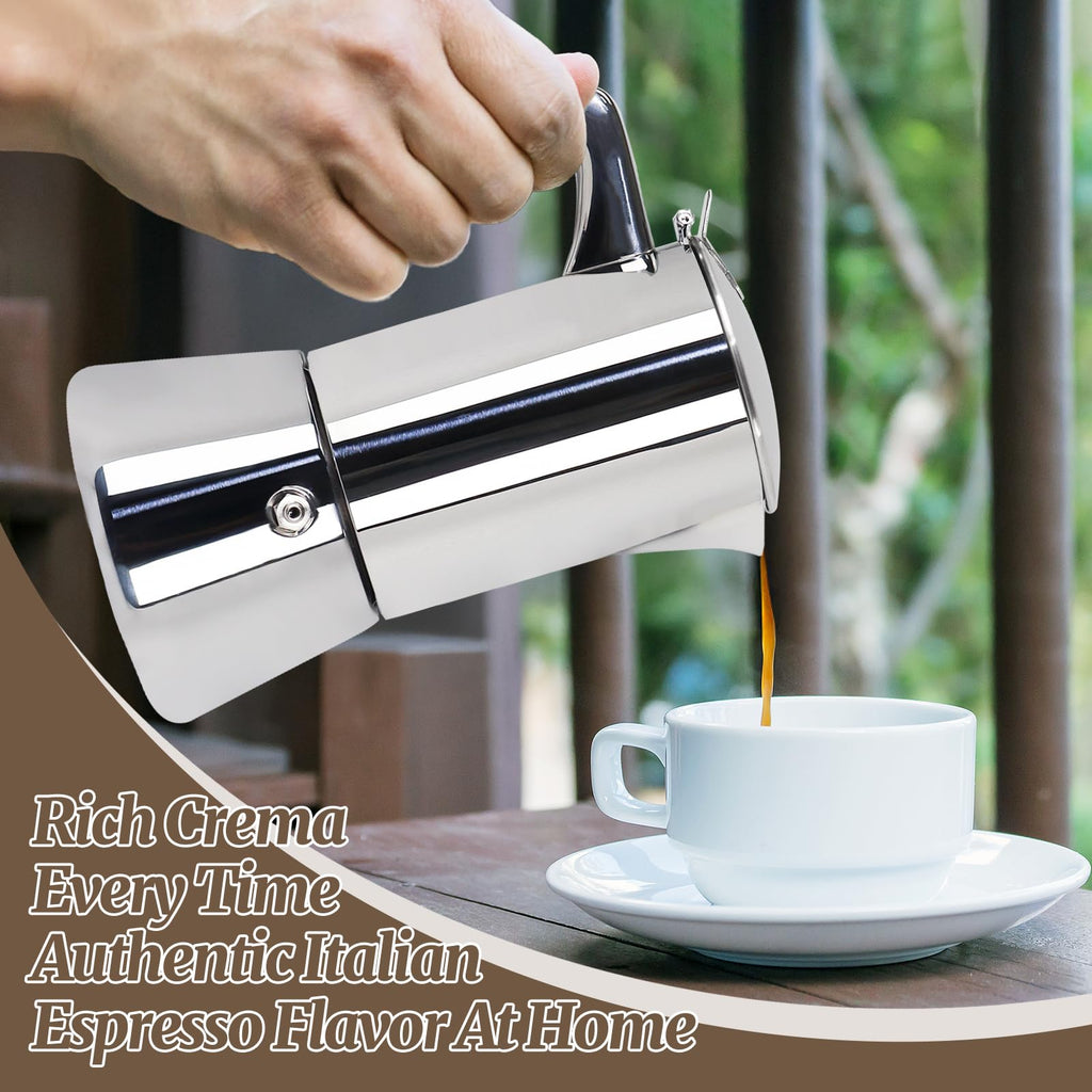 12 Cup 304 Stainless Steel Moka Pot D6236