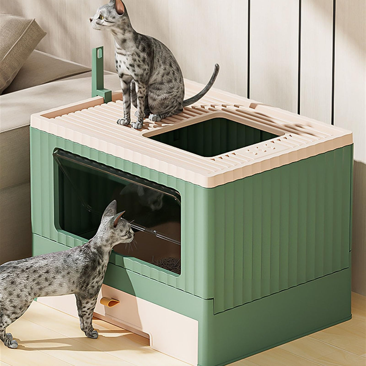 Foldable Cat Litter Box with Lid C570
