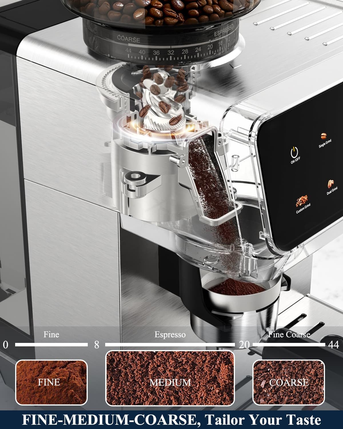 Espresso Machine with Burr Grinder and Steam Wand E64705
