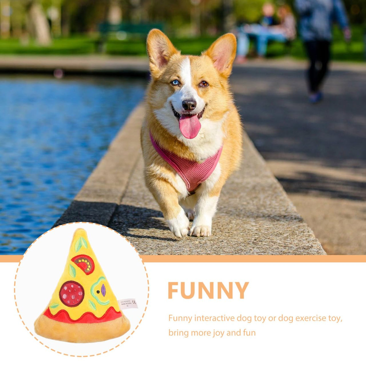 Squeaky Pizza Plush Dog Chew Toy 1 Pack G348131
