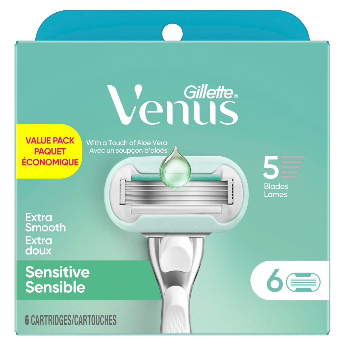 6 Count Sensitive Womens Razor Blade Refills Q6636