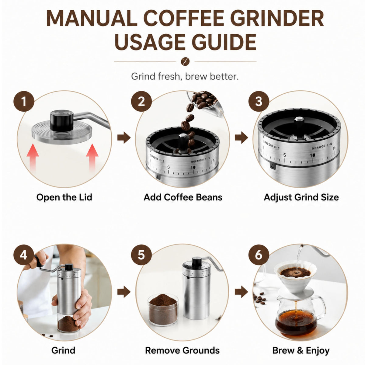 Manual Coffee Grinder with Adjustable Settings J939817