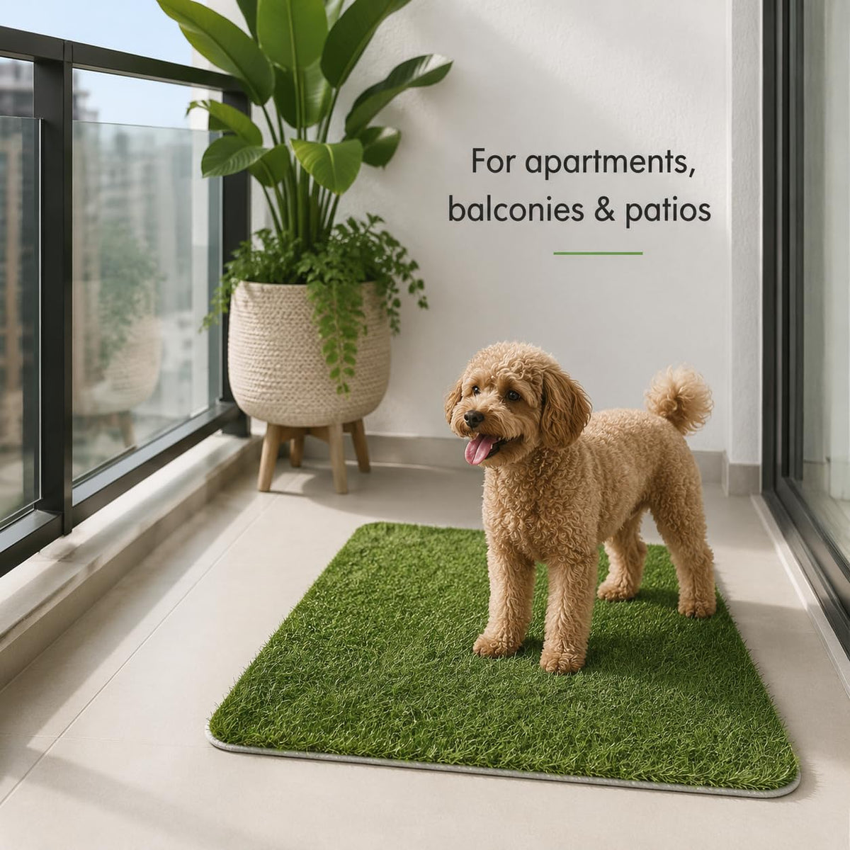Artificial Grass Dog Potty Pad 24 x 36 in Non-Slip Washable F387078