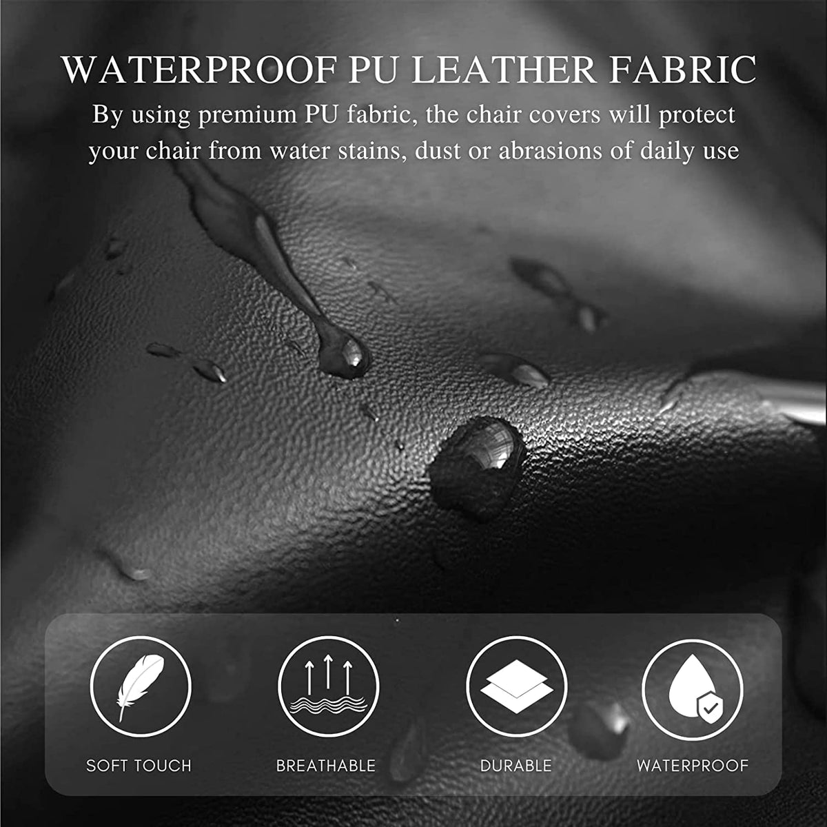 Waterproof PU Leather Dining Chair Covers Set of 6 N102851
