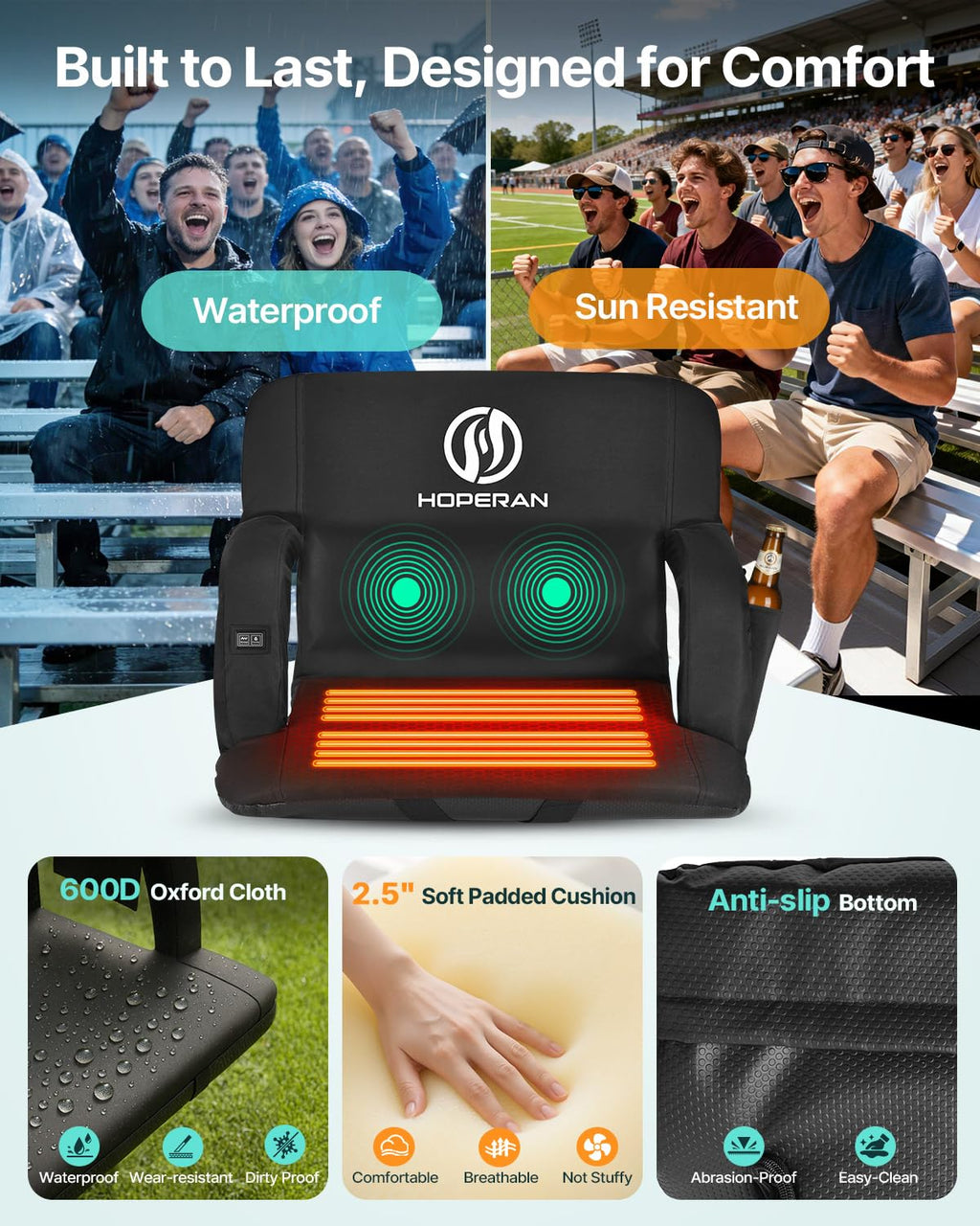 Massage Heated Stadium Seats for Bleachers C118058