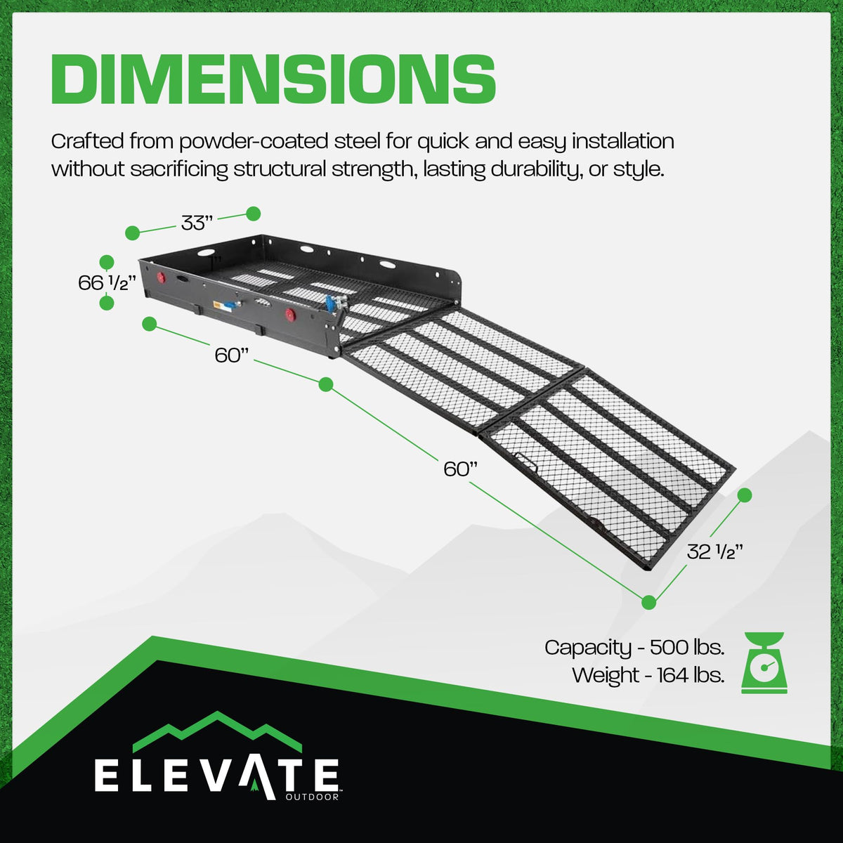 Folding Hitch Cargo Carrier with 60" Ramp T10799