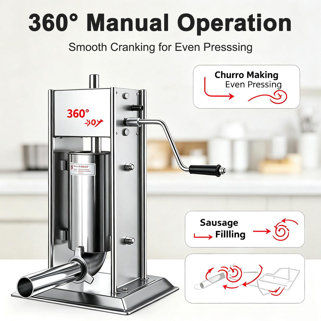 3L/5L/7L Sausage Stuffer & Churro Maker 304 Stainless Steel Y282031