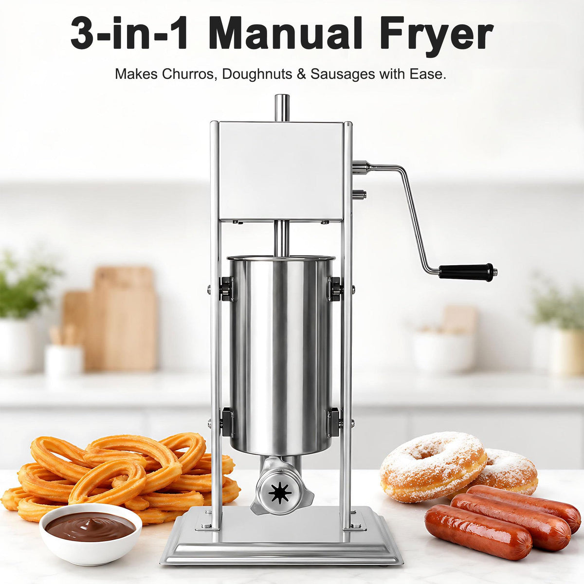 3L/5L/7L Sausage Stuffer & Churro Maker 304 Stainless Steel Y282031