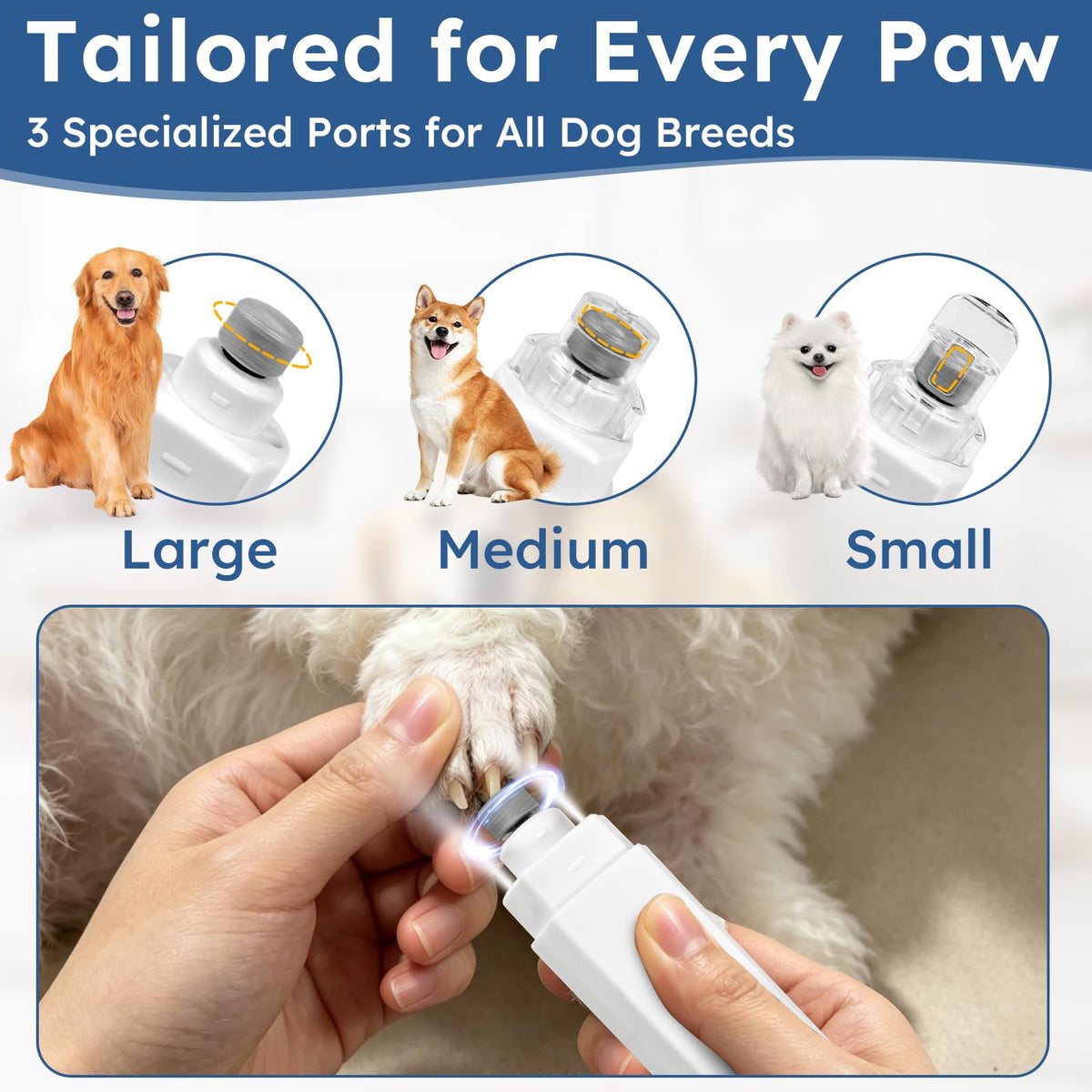 5-Speed Dog Nail Grinder with 2 LED Lights J22478