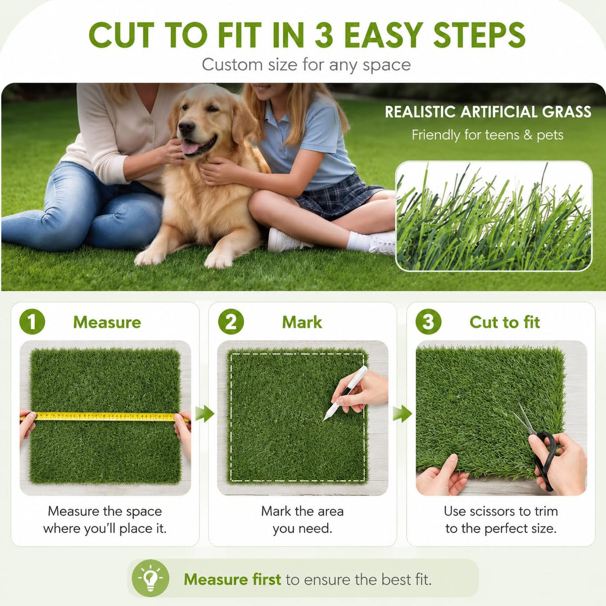 Artificial Grass Dog Potty Pad 24 x 36 in Non-Slip Washable F387078