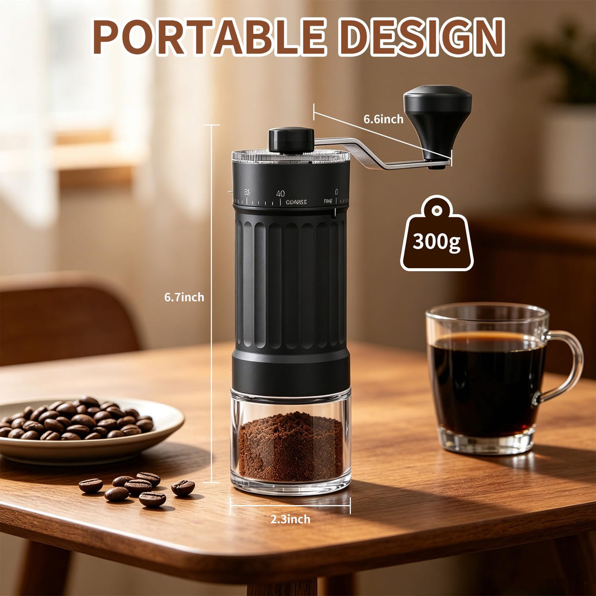 Manual Coffee Grinder 40 Adjustable Settings T74680